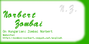 norbert zombai business card